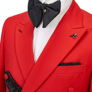 Men’s Red Black DOUBLE BREASTED SUIT