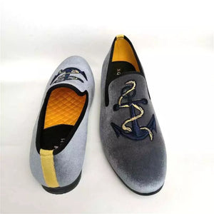 Men’s Anchor Embroidery Loafers