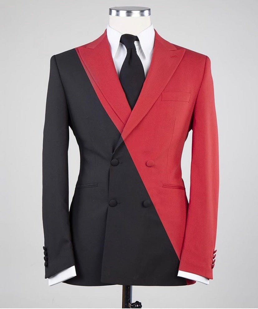 Men’s Black Red 2 Piece Suit