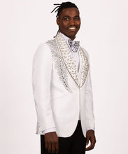 Men's Crystal Stone White Tuxedo