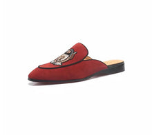 Men’s Red Embroidered Loafers