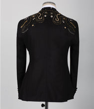 Men's Gold Embroidered Black Tuxedo