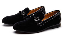 Men Black Velvet Loafers