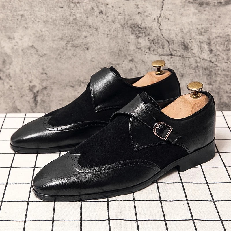 Men Leather Black Loafers