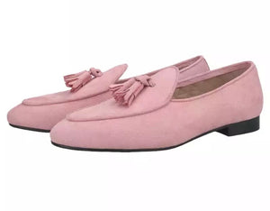Men’s Pink Tassel Loafers