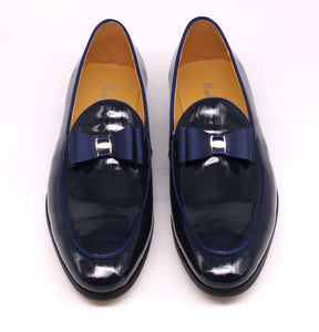 Men’s Navy Blue BowTie Loafers