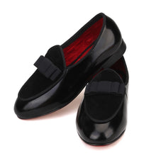 Children leather BowTie loafers