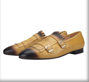 Men’s Gold Leather Handcraft Loafers