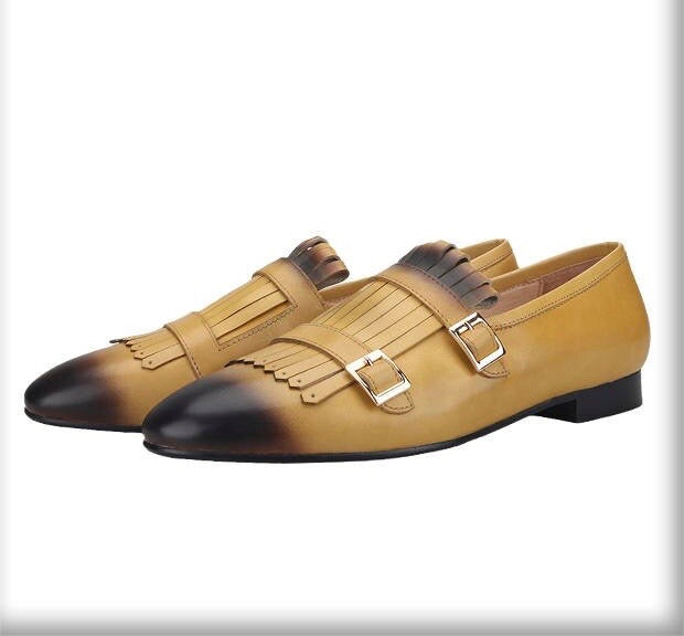 Men’s Gold Leather Handcraft Loafers