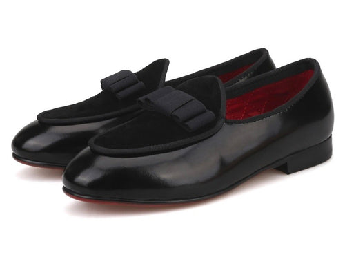 Children leather BowTie loafers