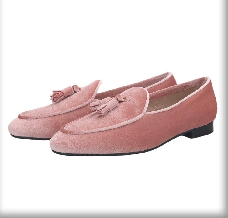 Men's Pink Velvet Loafers – Nanaloafers