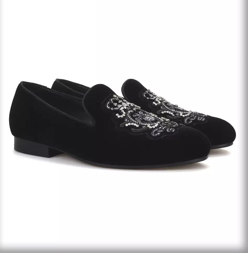 Men’s hand-stitch crown bee embroidery Loafers