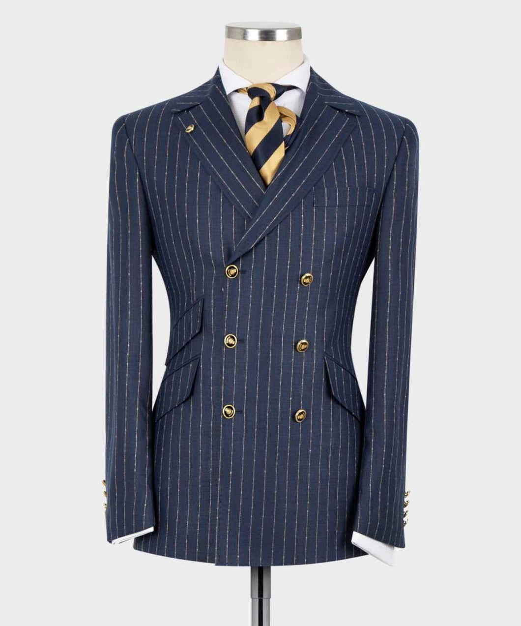 Men’s double-breasted Navy Blue 2Pc Suit