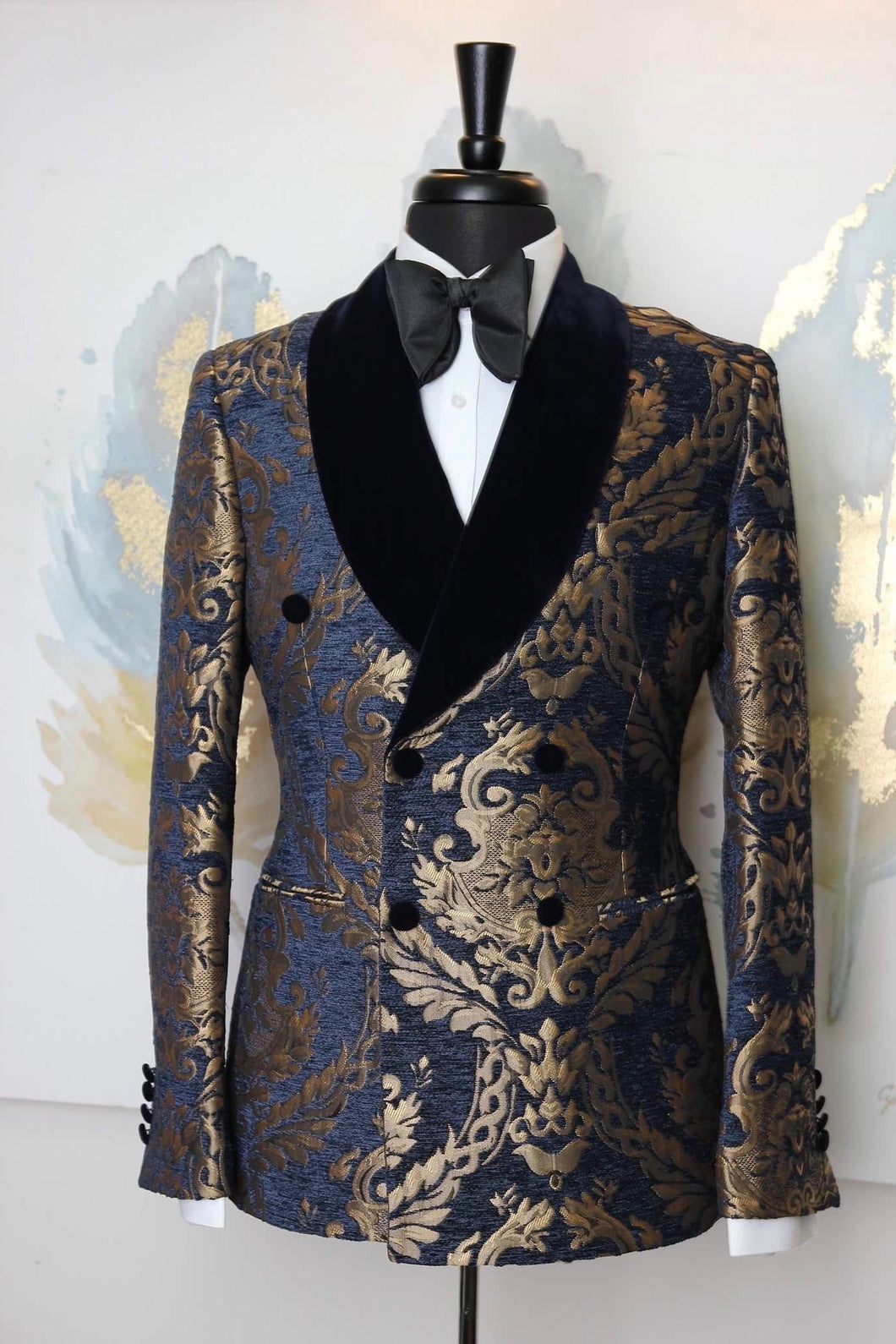 Men’s NAVY AND GOLD FLORAL TUXEDO