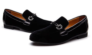 Men Black Velvet Loafers