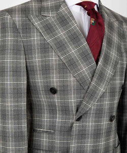 Men’s Plaid double-breasted Gray 2pc Suit