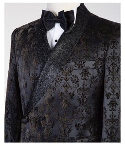 Men’s Black Gold Tuxedo 2pc Suit