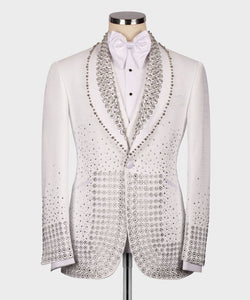 Men’s White Sliver Tuxedo