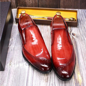 Men’s Genuine Red Leather Loafers