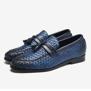 Men’s Blue Leather Loafers