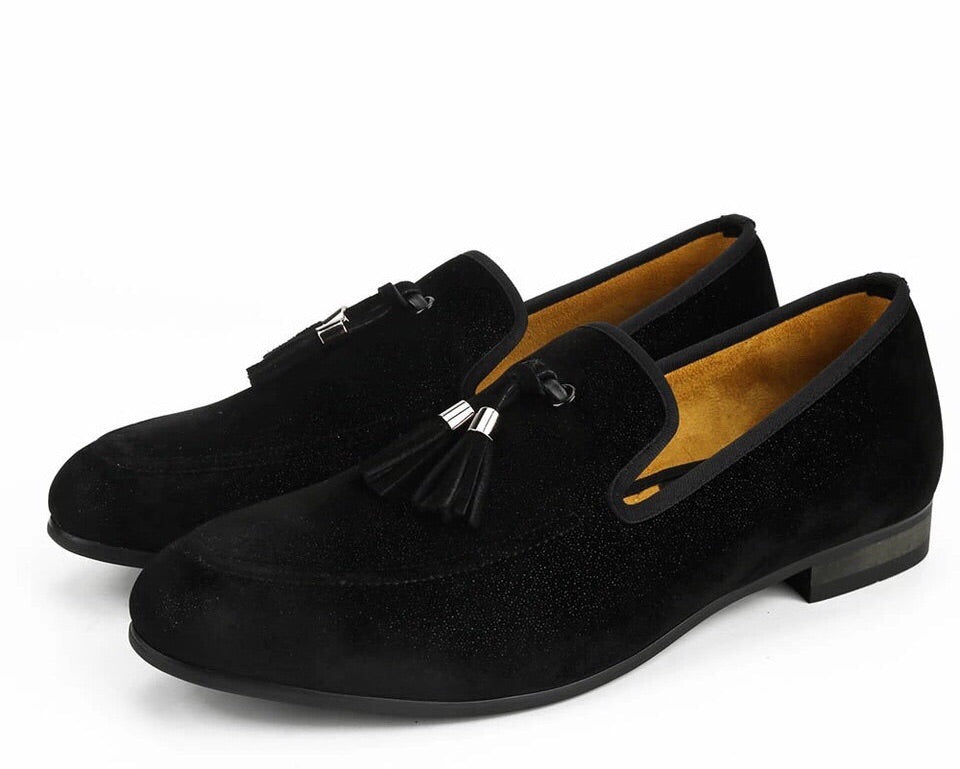 Men Black Tassel Loafers