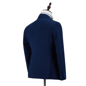 Men’s 2 Piece blue lapel double breasted Suit
