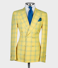 Men’s Golden Button Double Breasted Yellow Suit