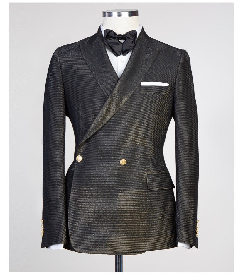 Men’s Black Gold DOUBLE BREASTED SUIT