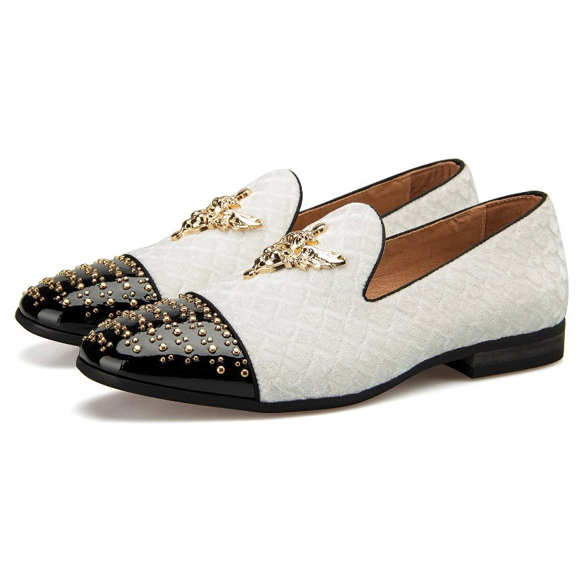 Men’s Buckle White loafers