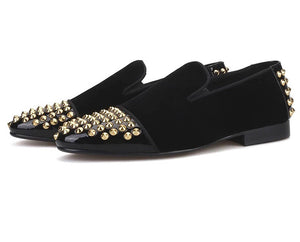 Men’s gold spikes Loafers