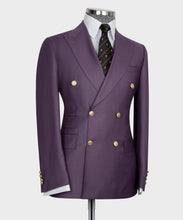 Men’s Purple Double breasted Suit