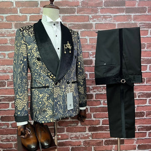 Men's 2 Piece Gold Double Breasted Suit