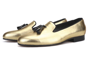 Men’s Gold Leather Loafers
