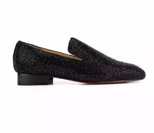 Men's Black Crystals Loafers