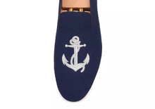 Men anchor Embroidery Loafers
