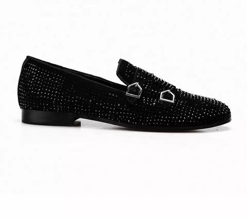 Men's Black Buckle Loafers