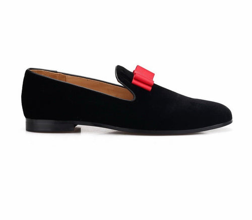 Men's Black Velvet Loafers